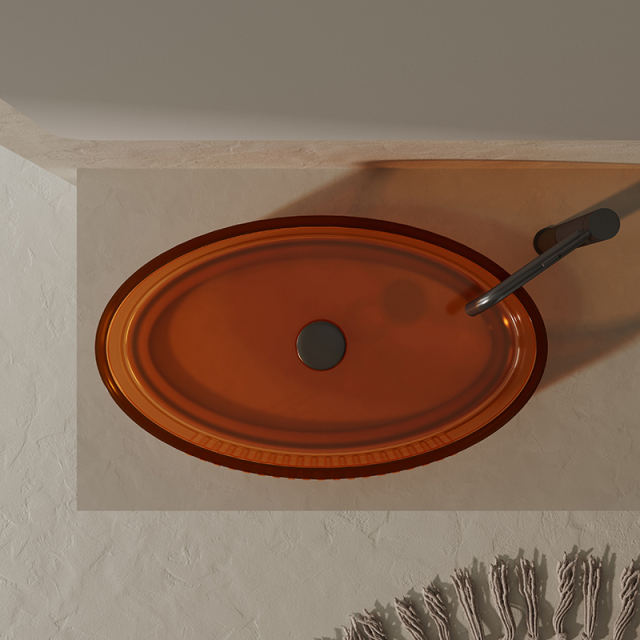 Popular Wholesale Designer Transparent Above Counter Bathroom Washbasin QJ-RA0708T