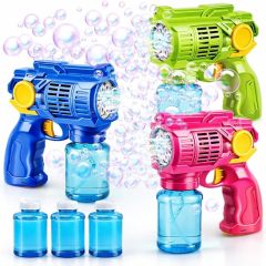 3-Speed Light-Up Racing Handle Bubble Gun | Automatic LED Bubble Blaster Toy for Kids Summer Outdoor Play