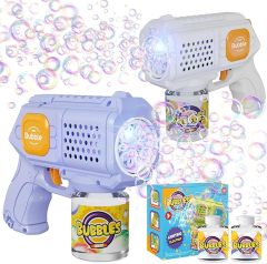3-Speed Light-Up Racing Handle Bubble Gun | Automatic LED Bubble Blaster Toy for Kids Summer Outdoor Play