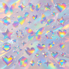 Holographic Glitter Stickers – Safe Non-Toxic, Easy to Peel No Residue, Shiny Iridescent Stickers for Crafts, Journals, Laptops & Party Favors | Fashionable & Reusable