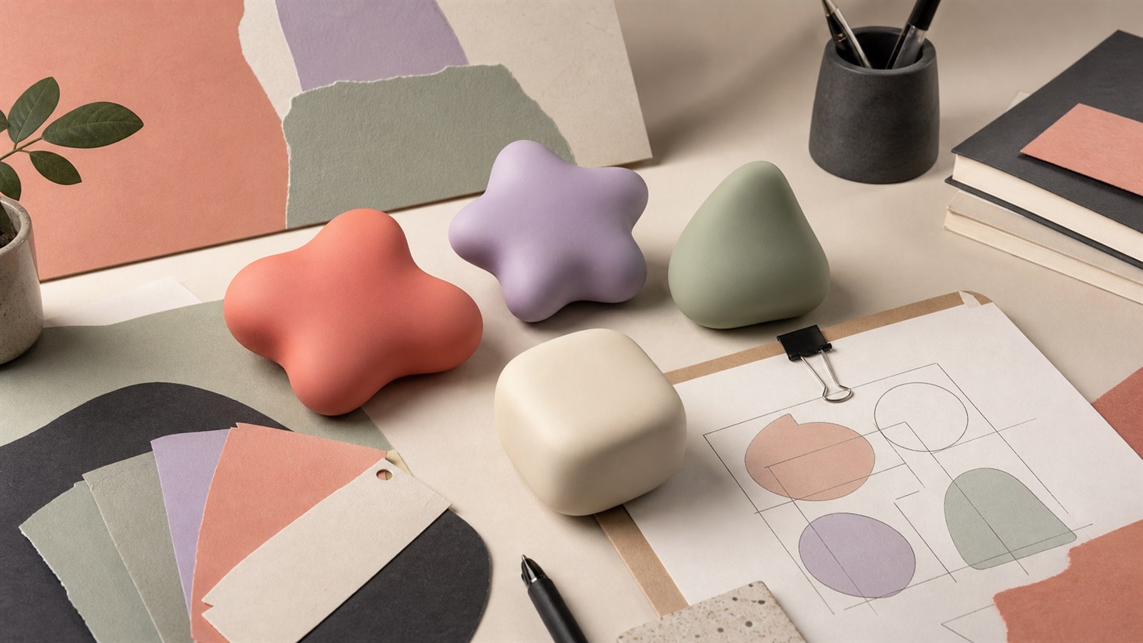 Editorial illustration of branded custom squeeze toy design
