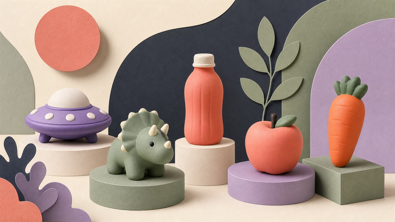 Editorial illustration of custom squeeze toy shapes for an event