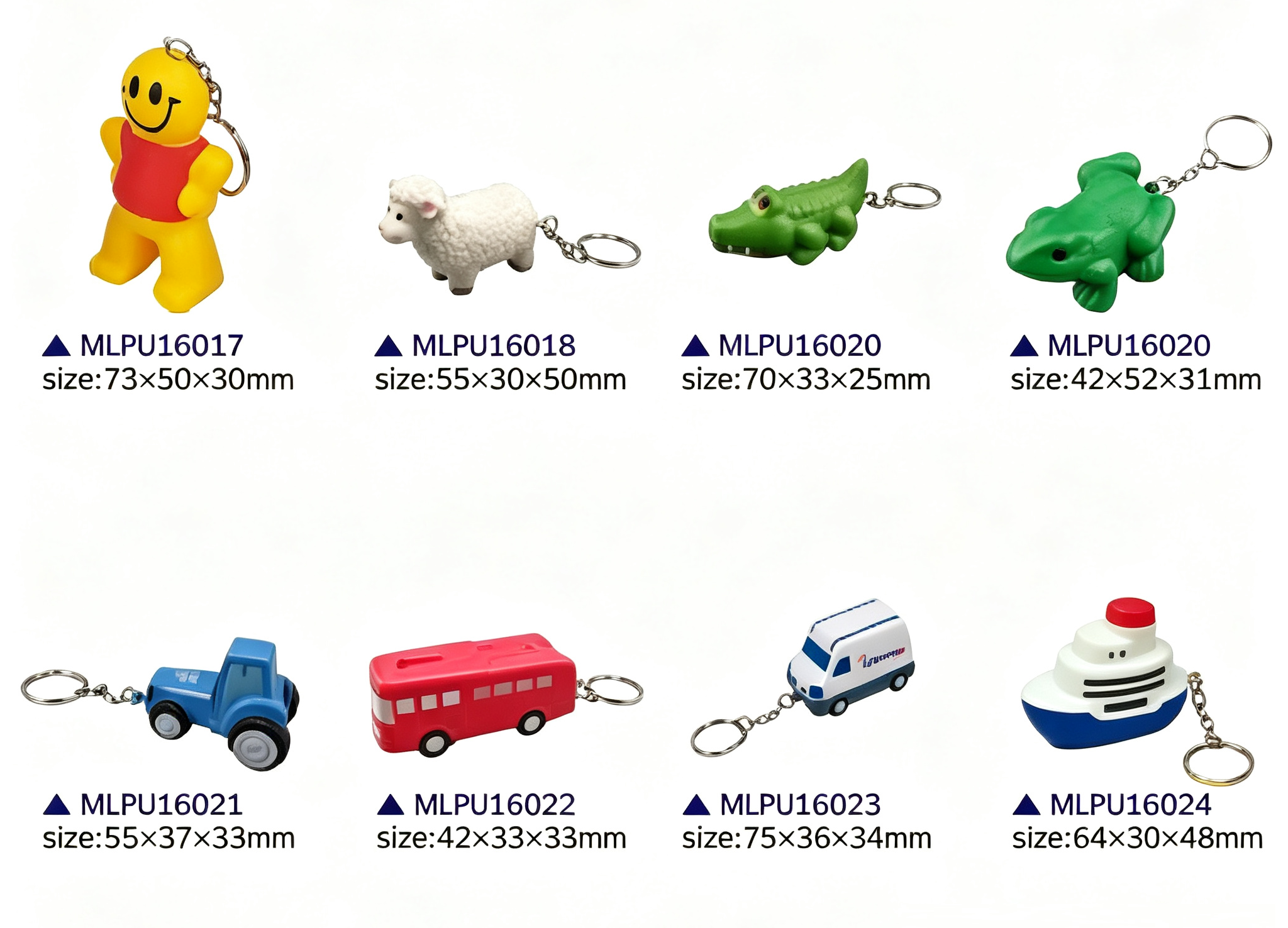 Custom PU foam squeeze keychains and promotional bundles