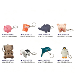 Custom PU Foam Squeeze Toy Keychains for Promotional swag Markets