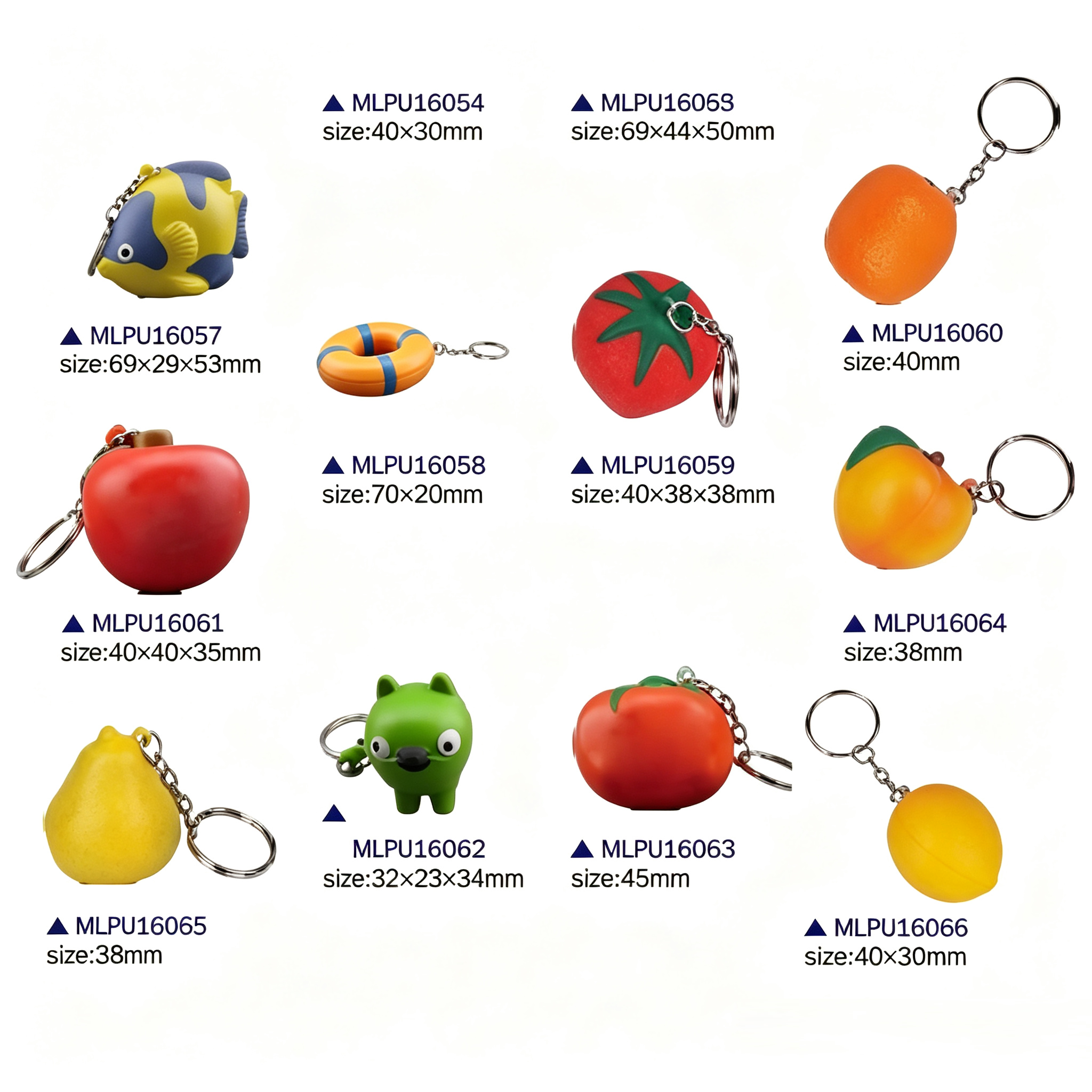 Custom PU Foam Squeeze Toy Keychains for Promotional swag Markets