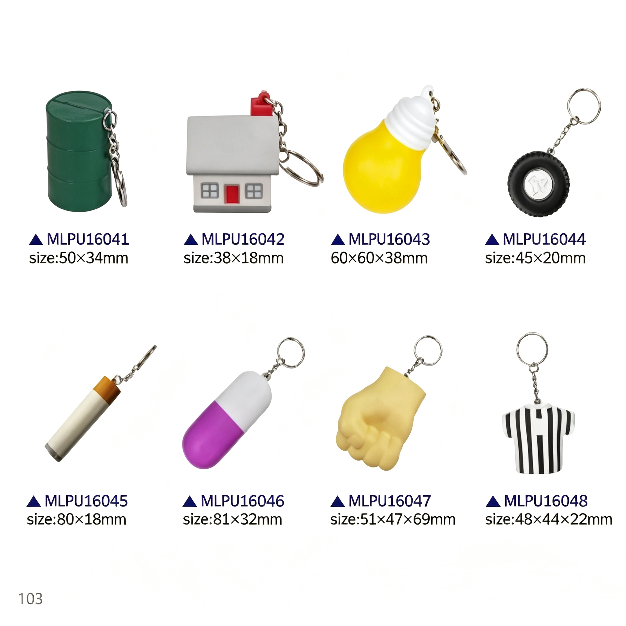 Custom PU Foam Squeeze Toy Keychains for Promotional swag Markets
