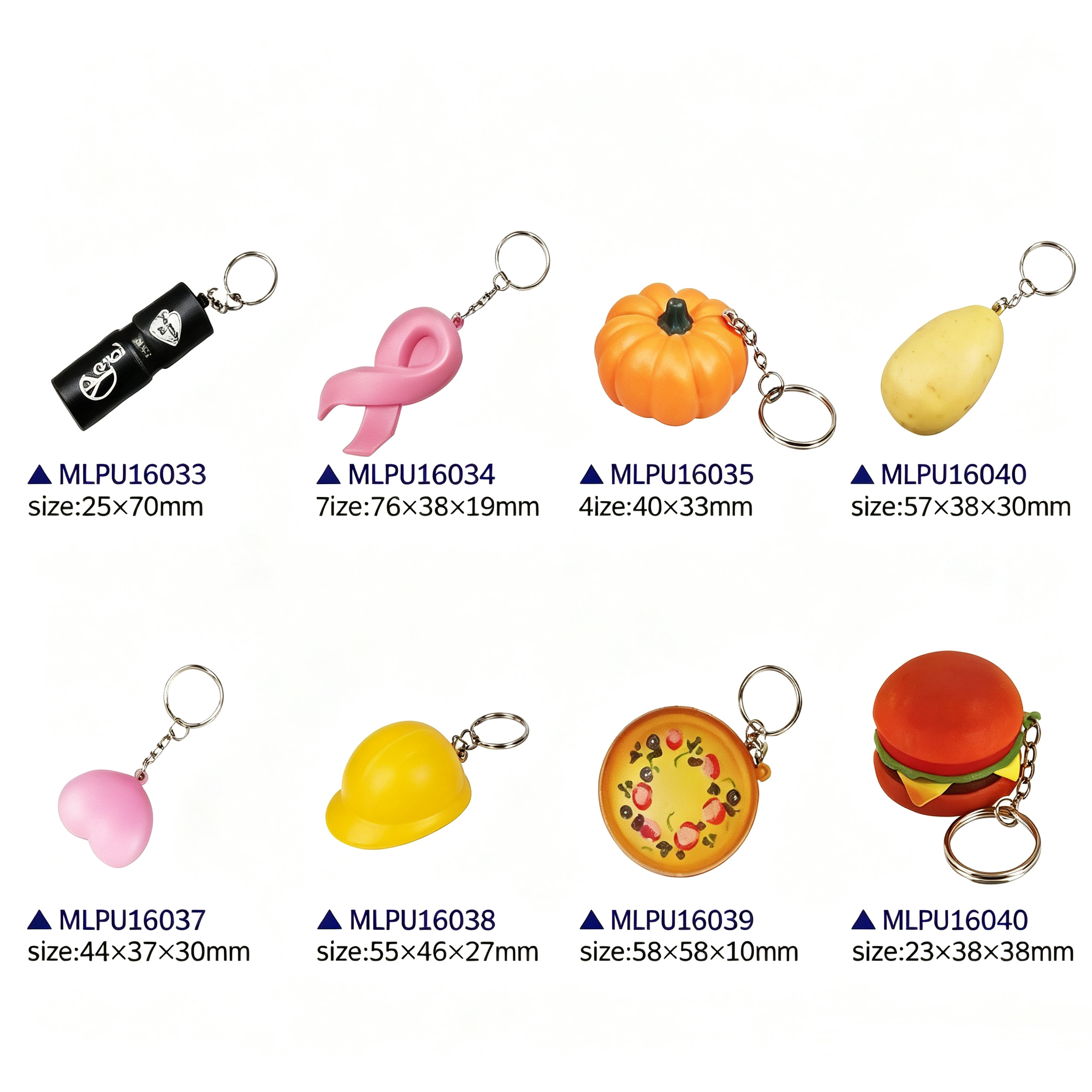 Custom PU Foam Stress Reliever Keychains - Corporate Gifts