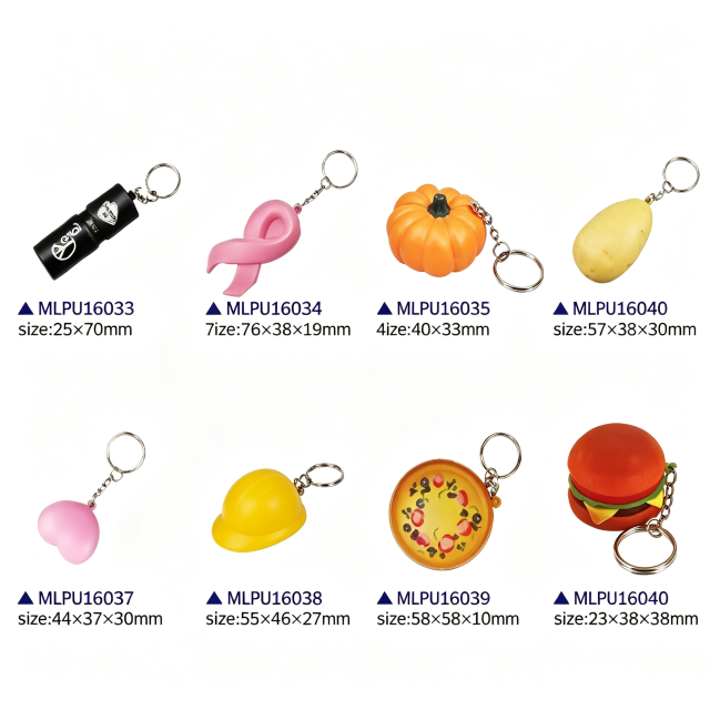 Custom PU Foam Stress Reliever Keychains - Corporate Gifts