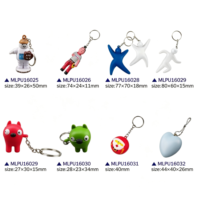 Custom PU Foam Stress Reliever Keychains - Corporate Gifts