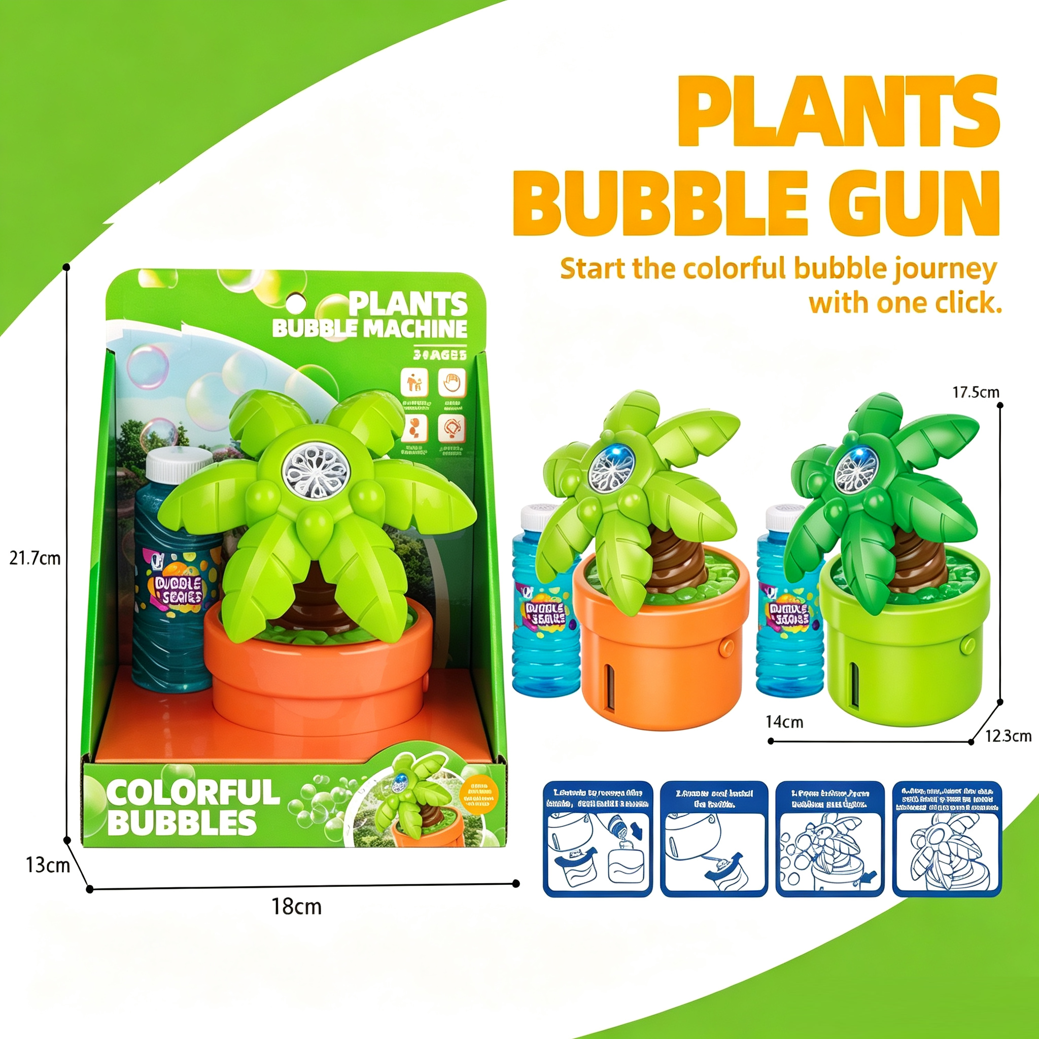 Wholesale Sunflower & Cactus Bubble Machine/bubble gun | Plant Style Promo Bubble Toys swag