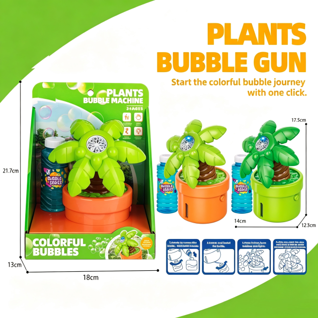 Wholesale Sunflower & Cactus Bubble Machine/bubble gun | Plant Style Promo Bubble Toys swag