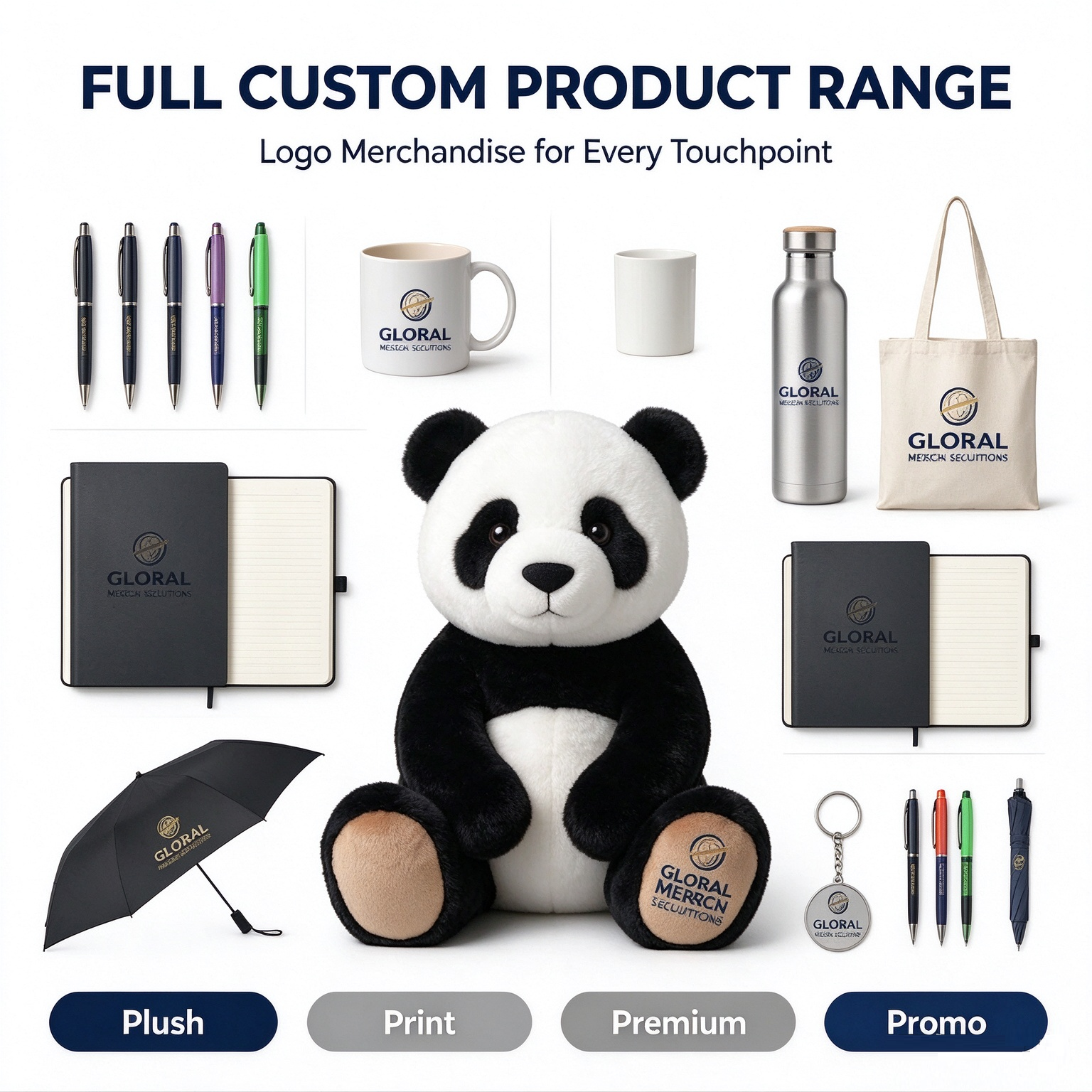 Custom Panda Plush Toys and Branded Merch Kits