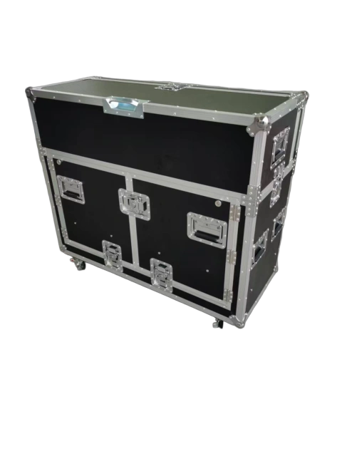 Flip flight case with speaker tray