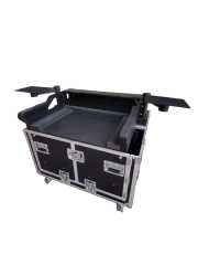 Flip flight case with speaker tray