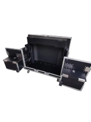 Flip flight case with speaker tray
