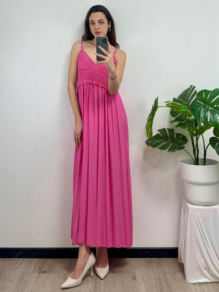 Abito lungo con ricamo