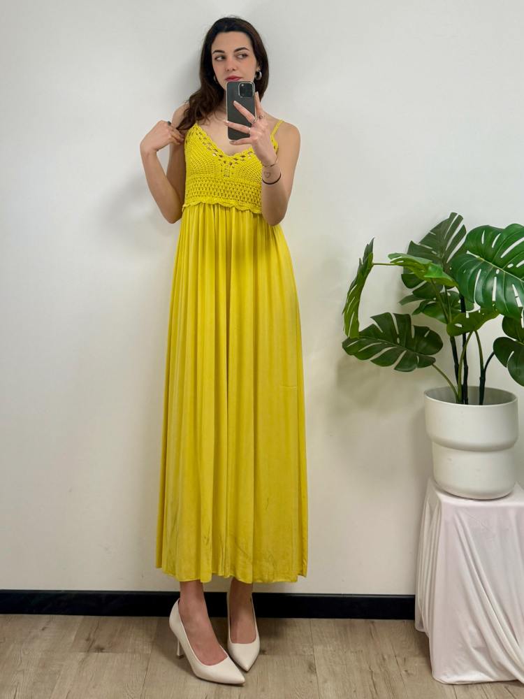 Abito lungo con ricamo