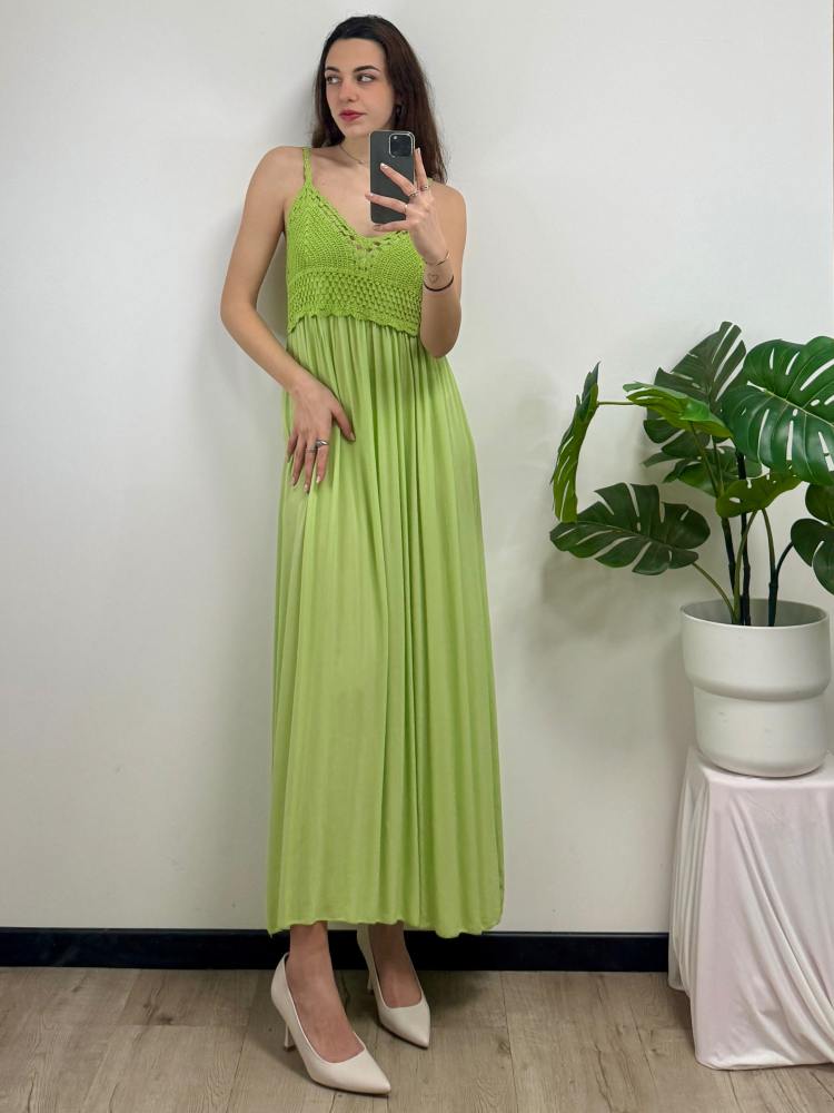 Abito lungo con ricamo