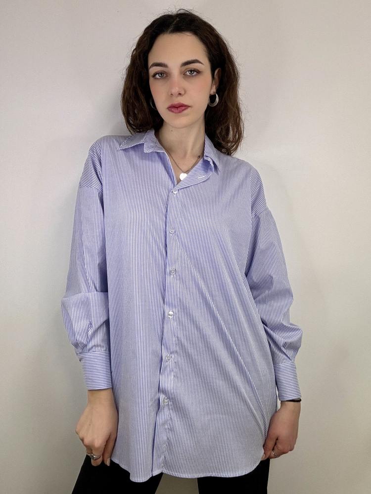 Camicia a riga sottile