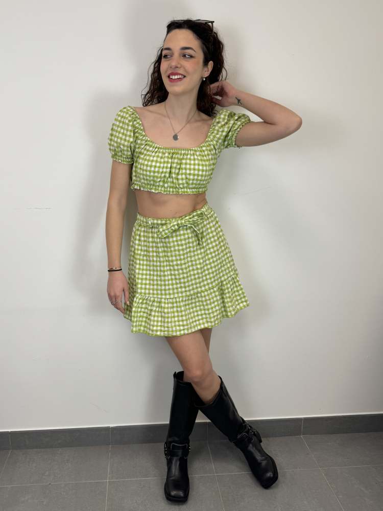 Coordinato quadretti gonna