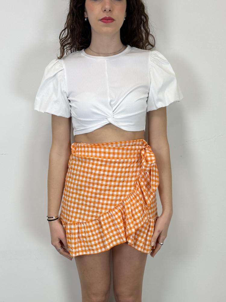 Minigonna quadretti a portafoglio