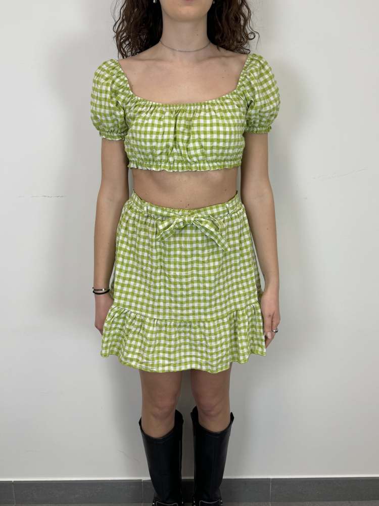 Coordinato quadretti gonna