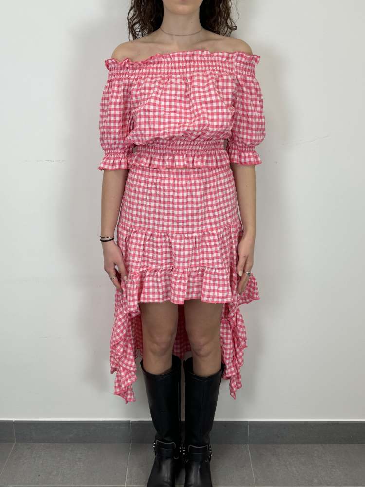 Coordinato quadretti gonna lunga