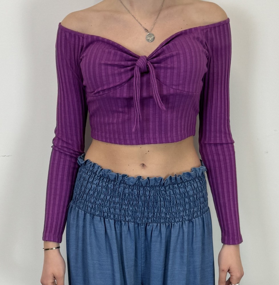 Top imbottito fiocco