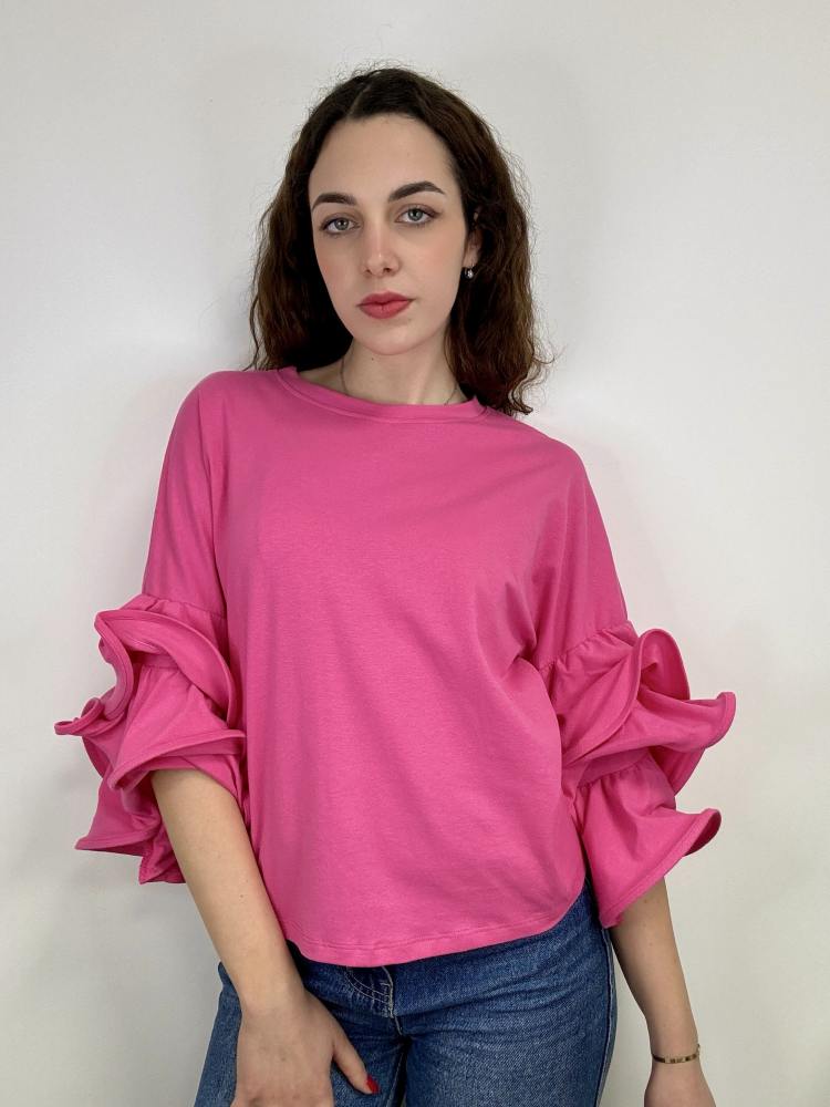 Maglia cotone volant