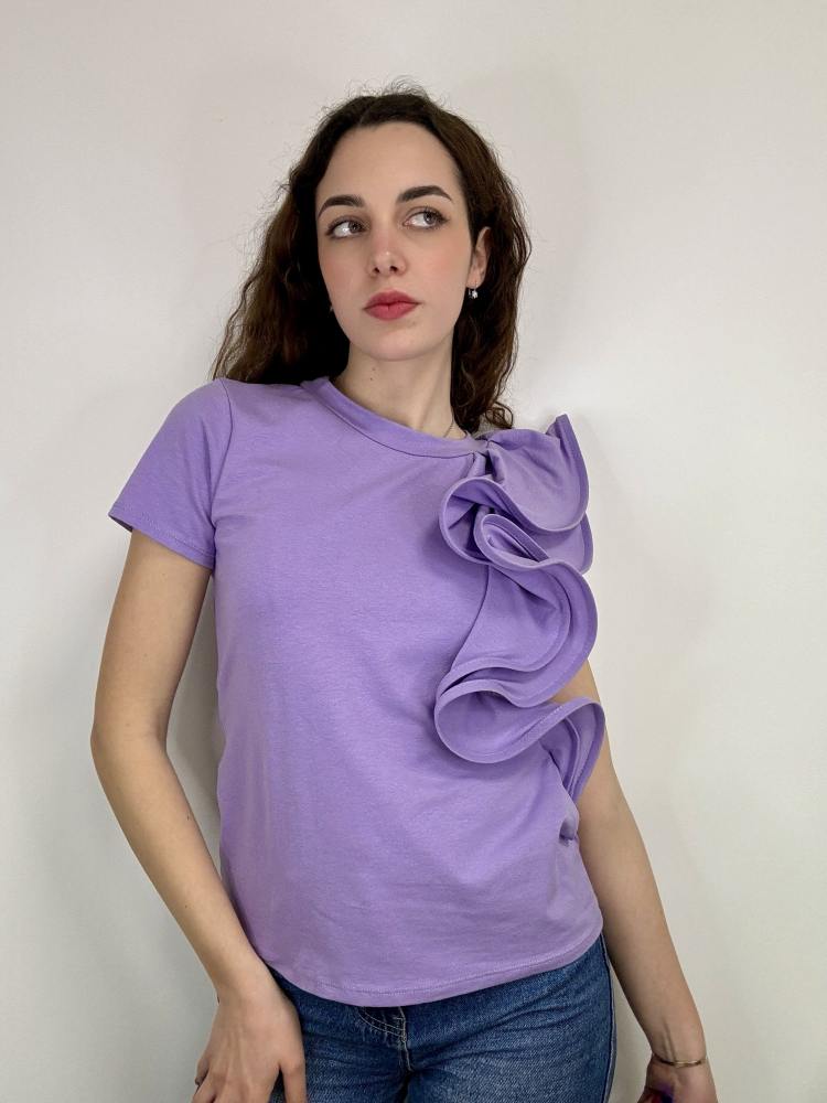 T shirt volant cotone