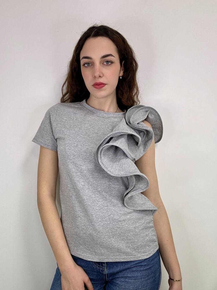 T shirt volant cotone