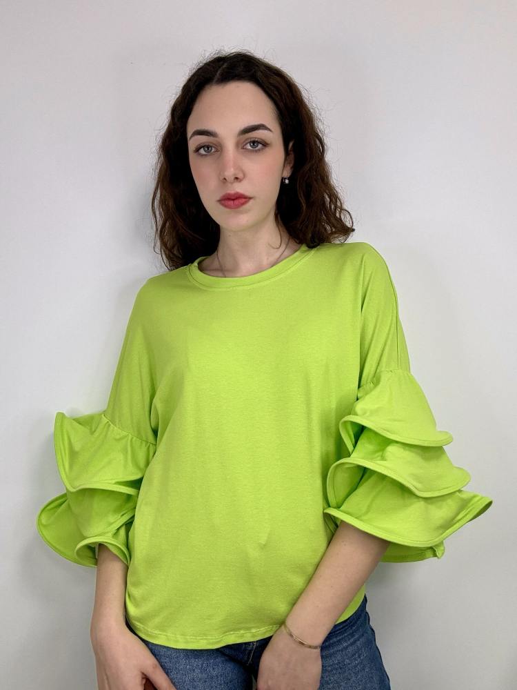 Maglia cotone volant