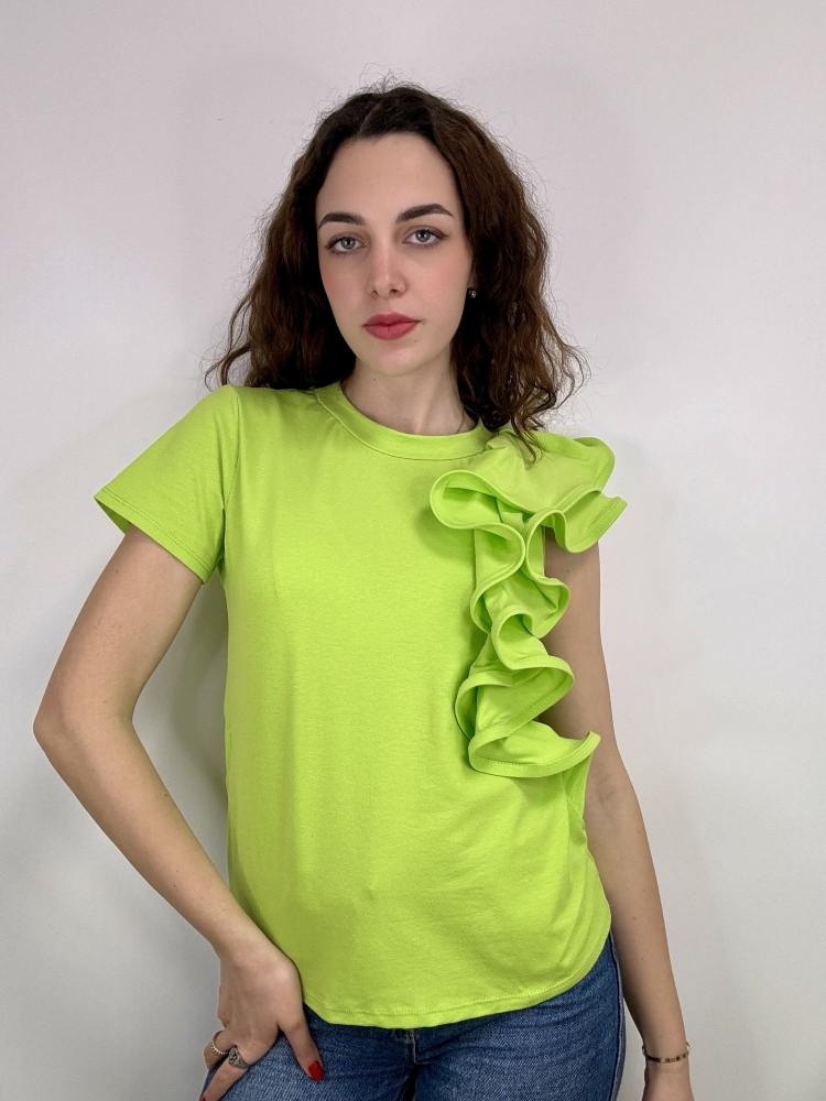 T shirt volant cotone