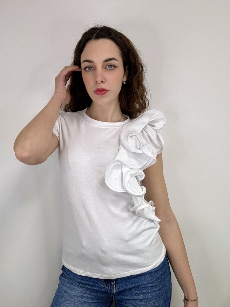 T shirt volant cotone