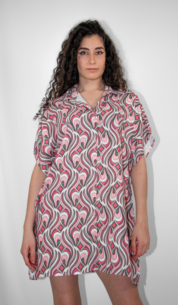 Camicia manica pipistrello con stampa grafica