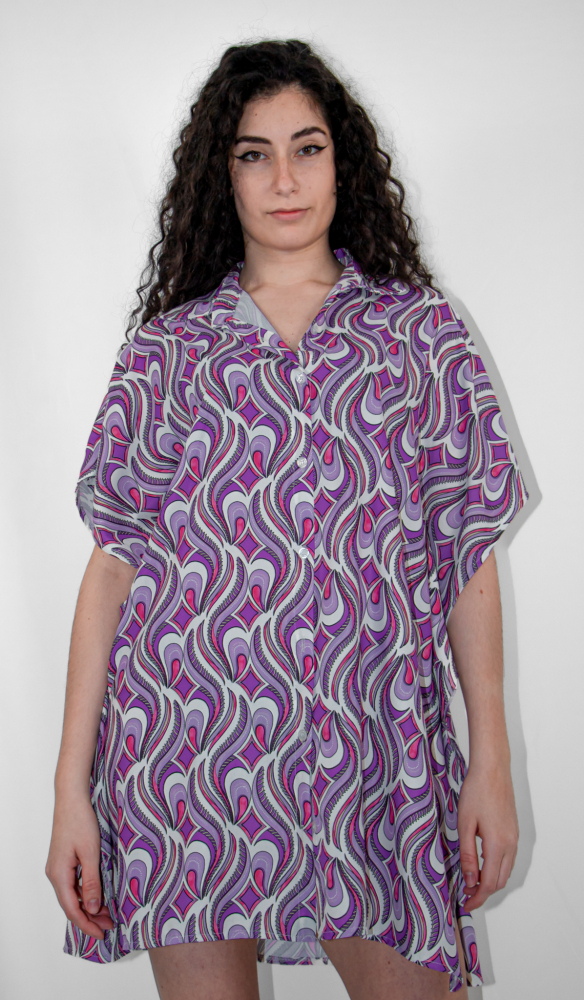 Camicia manica pipistrello con stampa grafica