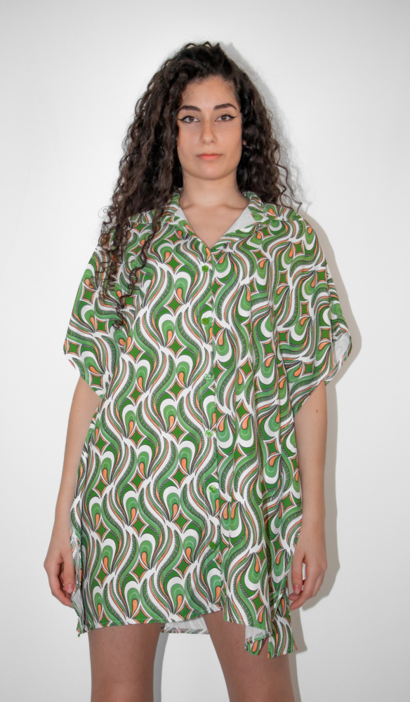 Camicia manica pipistrello con stampa grafica