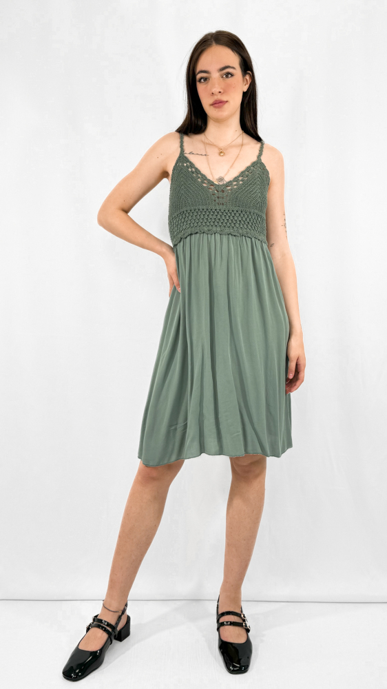Knit Gathering Midi Dress