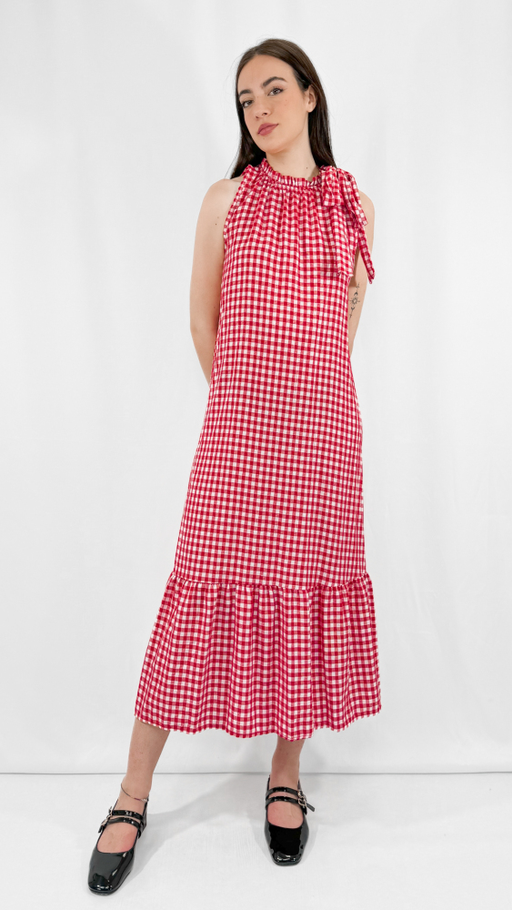 Checkered Ruffles Tiered dress