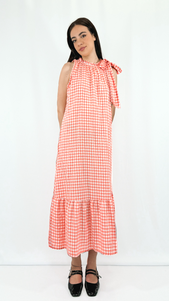 Checkered Ruffles Tiered dress