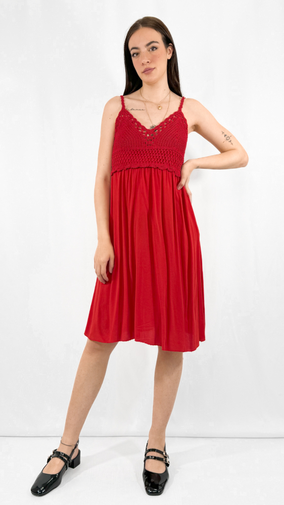 Knit Gathering Midi Dress