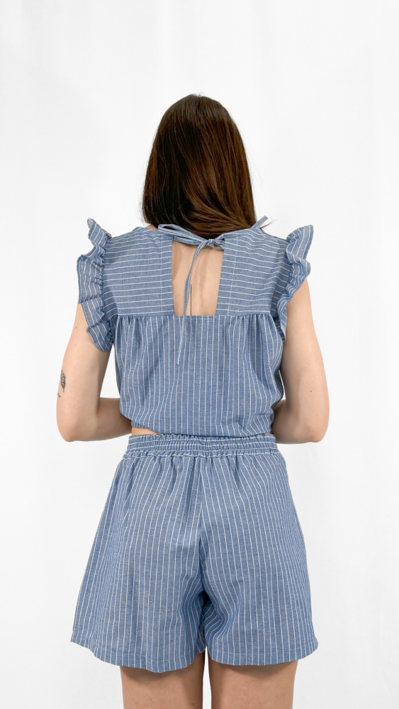 Wrap Tie Stripe Summer Shorts