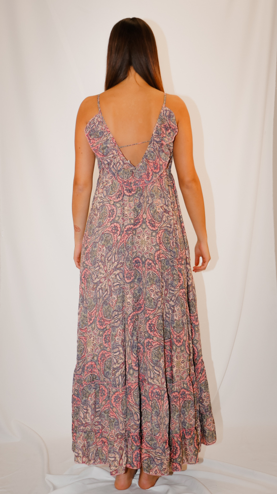 India Block Print Maxi Dress