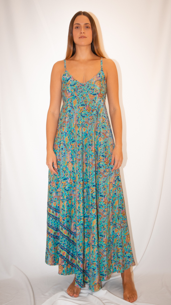 India Block Print Maxi Dress