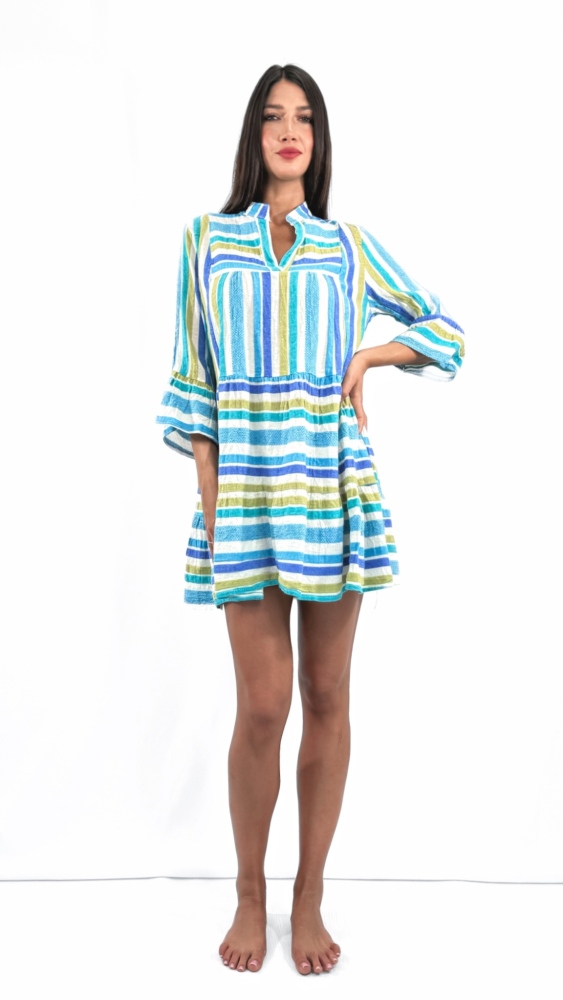 Boho Striped Mini Dress