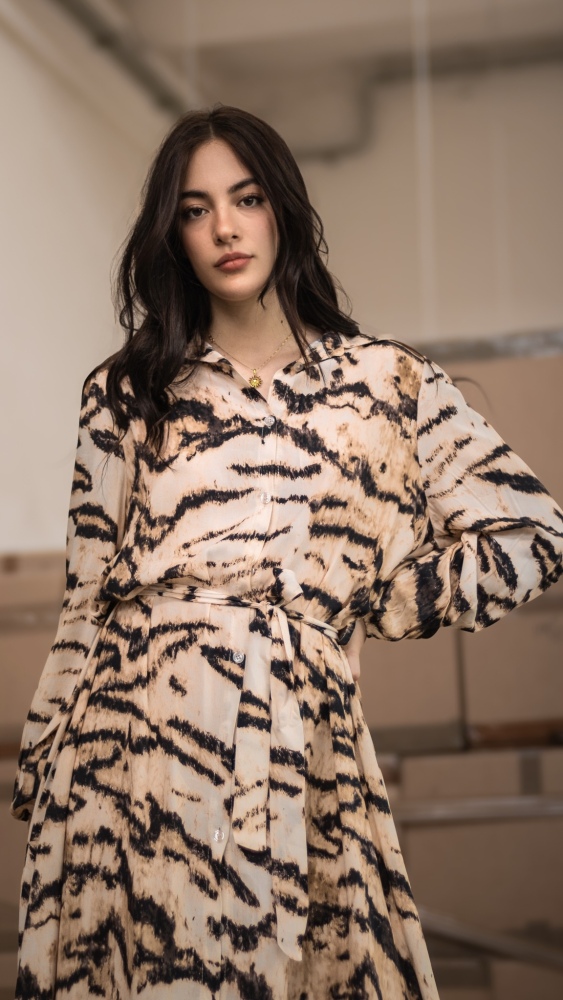 Leopard Print Fantasy Long Shirt Dress