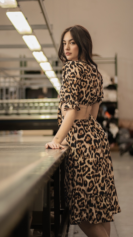 Leopard Print Fantasy Hollow out Dress
