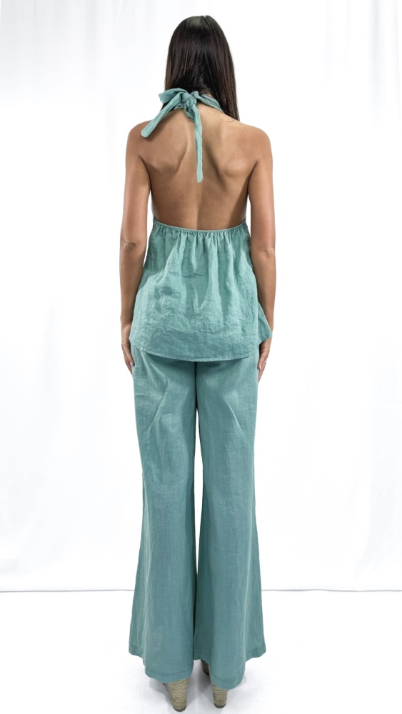 Knot-Tie Top and Trousers Coord Set