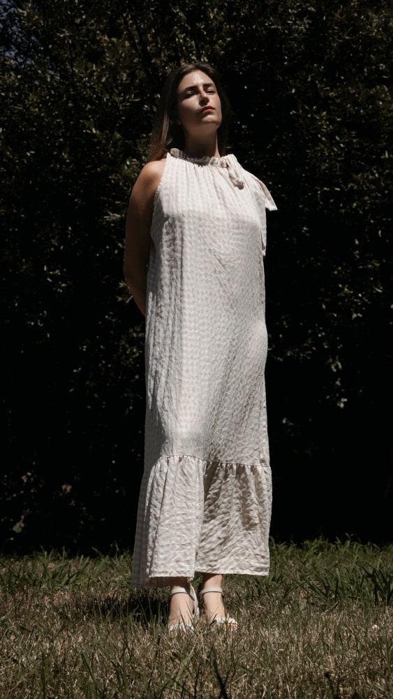 Checkered Ruffles Tiered dress