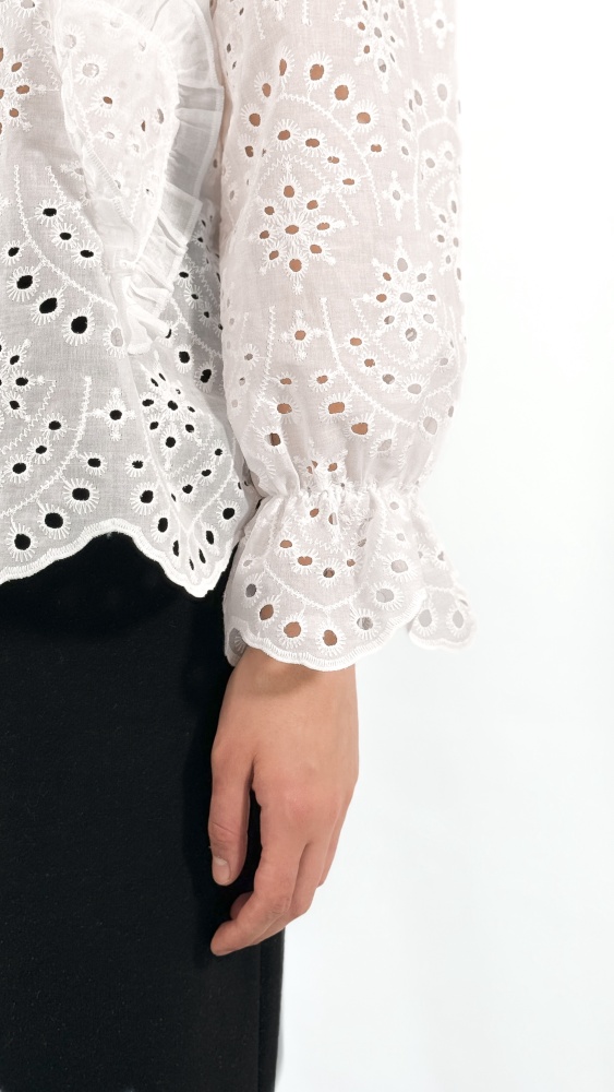 Sangallo Open Work Ribbon-Tie Chemise